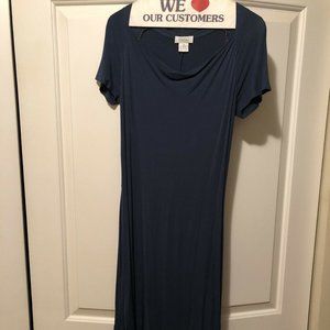 Womens Barneys New York Blue Midi Cowl Neck Stretch Dress Size Small M